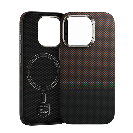 Pouzdro BENKS Kevlar Magnetic Armor Pro Prestige 600D Y066 pro MagSafe s aktivním tlačítkem pro iPhone 16 Pro Max