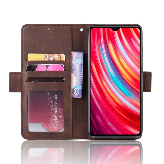 Klopové pouzdro pro Xiaomi Redmi Note 8 Pro, Card Slot, hnědé
