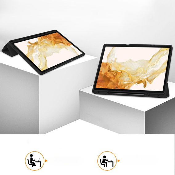 Pouzdro pro Samsung Galaxy Tab S10+ Plus, Smartcase s prostorem pro stylus, černé