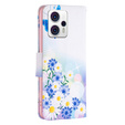 Klopové pouzdro pro Motorola Moto G53 5G / G23 / G13, Wallet, butterfly & flowers, modré