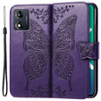 Klopové pouzdro pro Motorola Moto E13, Butterfly, fialové