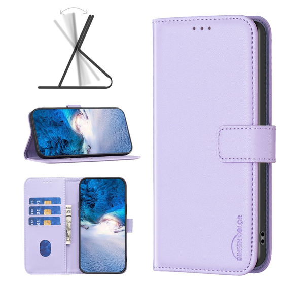 Klopové pouzdro pro Xiaomi Redmi Note 13 Pro 5G, BINFEN Wallet, fialové