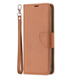 Klopové pouzdro pro Samsung Galaxy A25 5G, Wallet Litchi Leather, hnědé + 9H sklo 