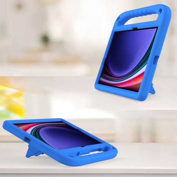 Dětské pouzdro pro Samsung Galaxy Tab S9 FE / S10 FE, s rukojetí, modré