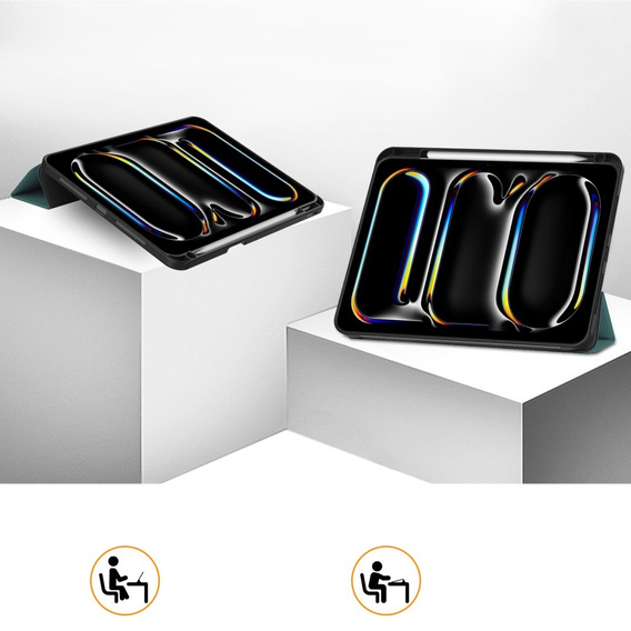 Pouzdro pro iPad Pro 11" 2024 (5 gen.), Smartcase s prostorem pro stylus, zelené