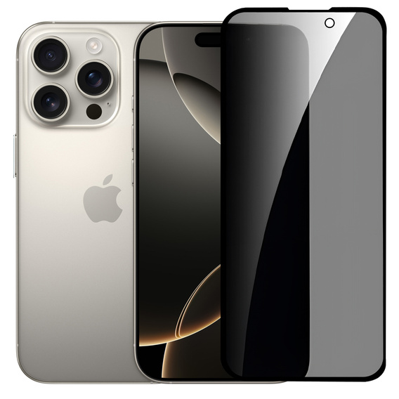 2x Tvrzené sklo pro iPhone 17 Pro/17/16 Pro, ERBORD 9H Easy App Anti-Peep