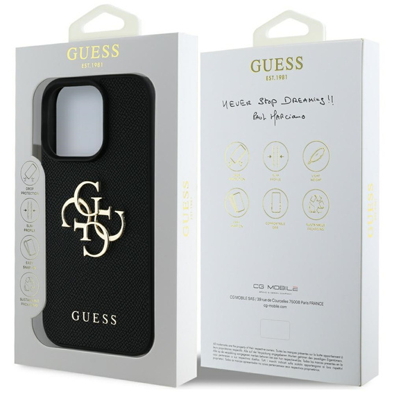 Pouzdro GUESS Grained Big 4G and Classic Logo pro iPhone 16 Pro