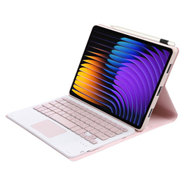Pouzdro s klávesnicí pro Xiaomi Pad 7 / 7 Pro, TouchPad, růžové