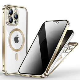 Pouzdro pro iPhone 15 Pro Max, Privacy Dual Glass, pro MagSafe, zlaté