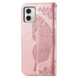 Klopové pouzdro pro Motorola Moto G73 5G, Butterfly, růžové rose gold