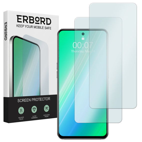 2x tvrzené sklo pro Samsung Galaxy A72, ERBORD 9H Hard Glass na displeji