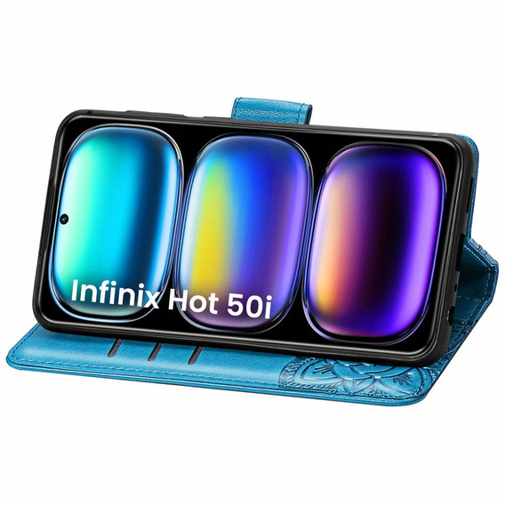 Klopové pouzdro pro Infinix Hot 50i 4G, Butterfly, modré