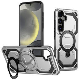 Magnetické pouzdro s podstavcem pro Samsung Galaxy A57 5G, stříbrné