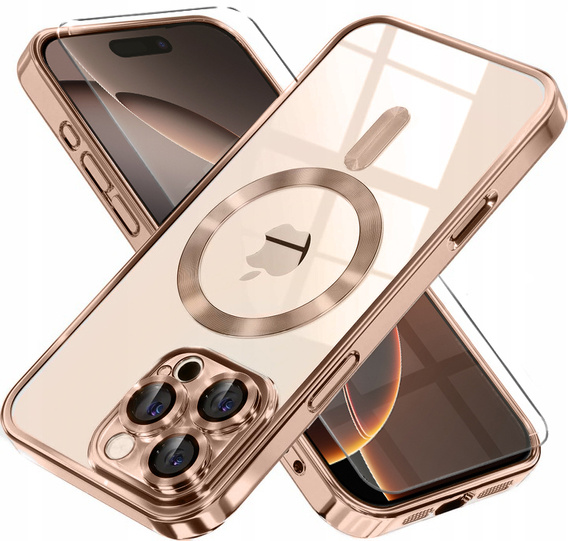 Pouzdro pro iPhone 16 Pro, Electro MagSafe, desert titanium + sklo na displej