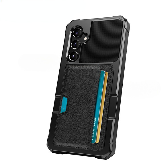 Pouzdro pro Samsung Galaxy A55 5G, Card Holder Kickstand, černé