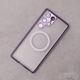 Magnetické pouzdro Dual Glass MagSafe pro Samsung Galaxy S22 Ultra, fialové
