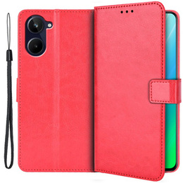 Flipové pouzdro pro Realme 10 4G, Split Leather, červené