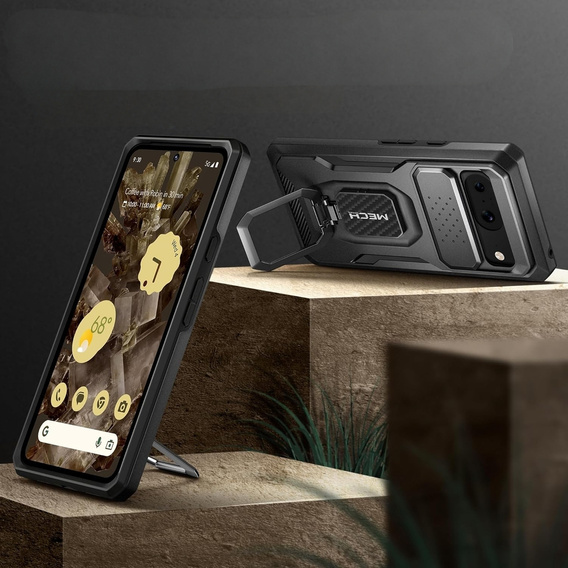 Pancéřové pouzdro pro Google Pixel 8, řada TONGATE MECH s kroužkem, černé