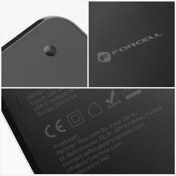 Univerzální napájecí adaptér pro notebook Forcell E856 USB-C 90 W s vyměnitelnými koncovkami