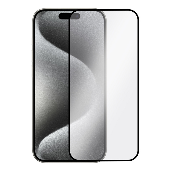 2x tvrzené sklo pro iPhone 15 Pro, ERBORD 3D pro celý displej