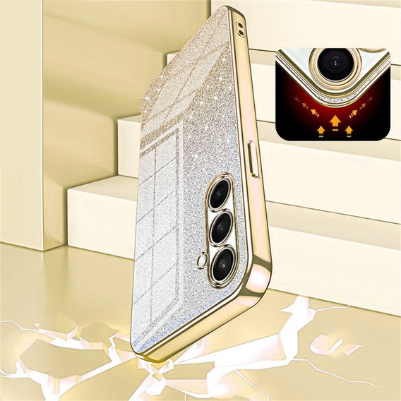 Pouzdro Glitter Case CamShield pro Samsung Galaxy A57 5G, zlaté