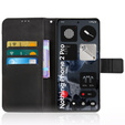 Klopové pouzdro pro CMF Nothing Phone 2 Pro, Crazy Horse Wallet, černé