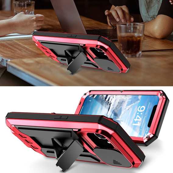 Pancéřové pouzdro pro iPhone 16E, R-JUST, červené