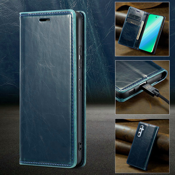 Klopové pouzdro pro Samsung Galaxy A54, ERBORD Waxy Wallet, modré