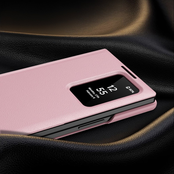 Flipové pouzdro pro Samsung Z Fold5 5G, Smart View Wallet, růžové
