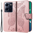 Klopové pouzdro pro Infinix Note 30 5G, Butterfly, růžové rose gold