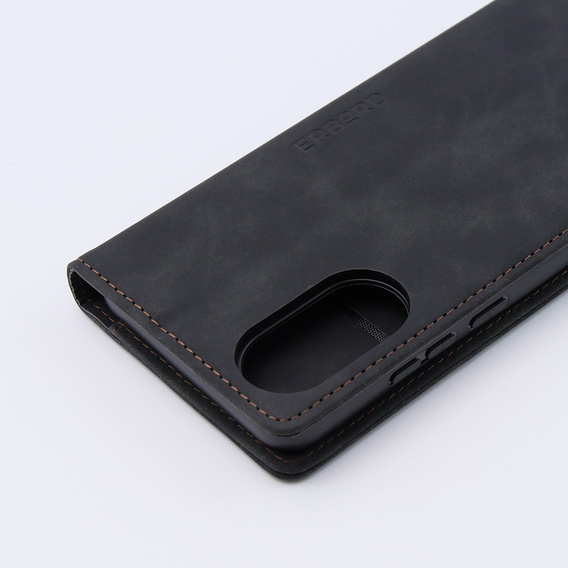 Pouzdro pro Oppo A78 4G, ERBORD Vintage peněženka s klopou, černé
