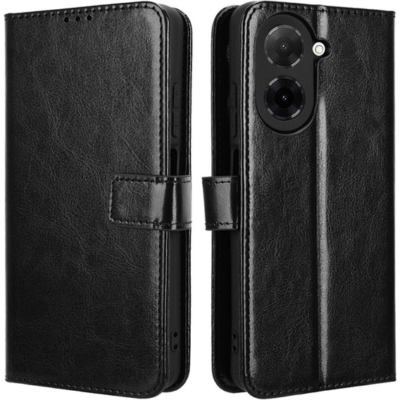 Klopové pouzdro pro Xiaomi Redmi A5, Crazy Horse Wallet, černé