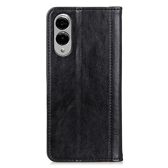 Flipové pouzdro pro Samsung Galaxy S25 Edge, Split Leather, černé