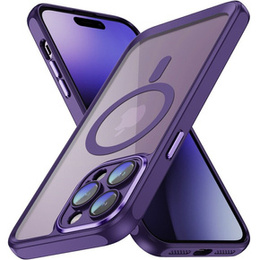 Pouzdro pro iPhone 15 Pro, ERBORD Impact Guard, MagSafe, tmavě fialové