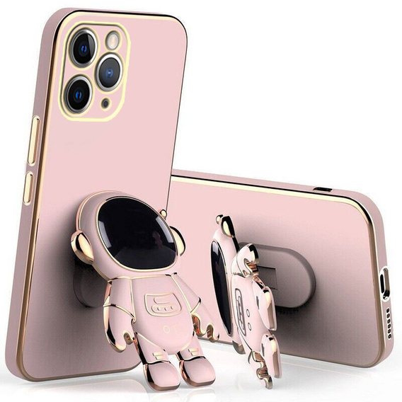 Pouzdro pro iPhone 14 Pro, Astronaut, růžové rose gold