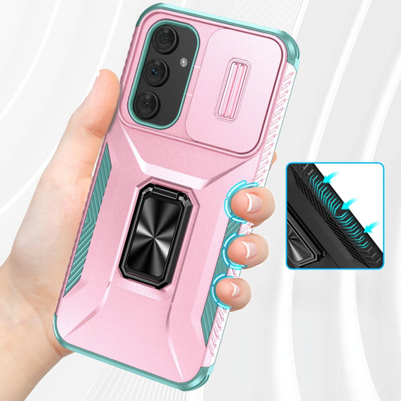 Pancéřové pouzdro pro Samsung Galaxy A54 5G, pancéřový kroužek Slide Ring, růžové