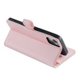 Klopové pouzdro pro iPhone 14, Wallet Zipper Pocket, růžové