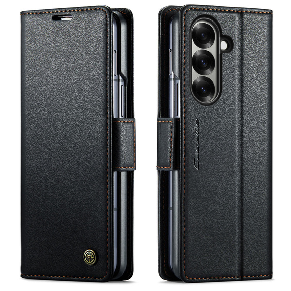 CASEME Litchi Wallet flipové pouzdro pro Samsung Galaxy Z Fold7 5G
