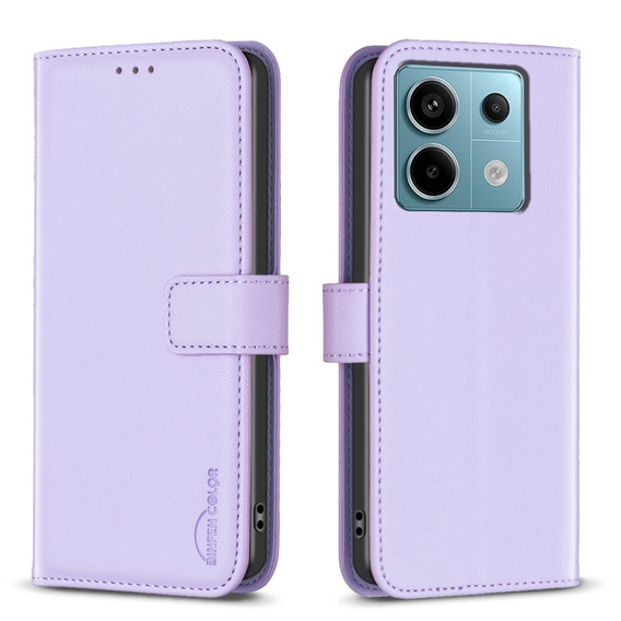 Klopové pouzdro pro Xiaomi Redmi Note 13 Pro 5G, BINFEN Wallet, fialové