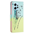 Klopové pouzdro pro Xiaomi Redmi Note 12 4G, Wallet, feather, modré