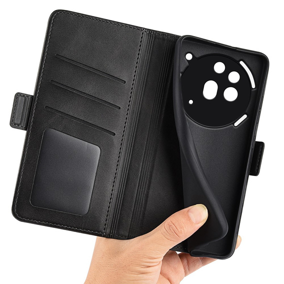 Klopové pouzdro pro Nothing Phone 3a Pro, Leather Wallet, černé
