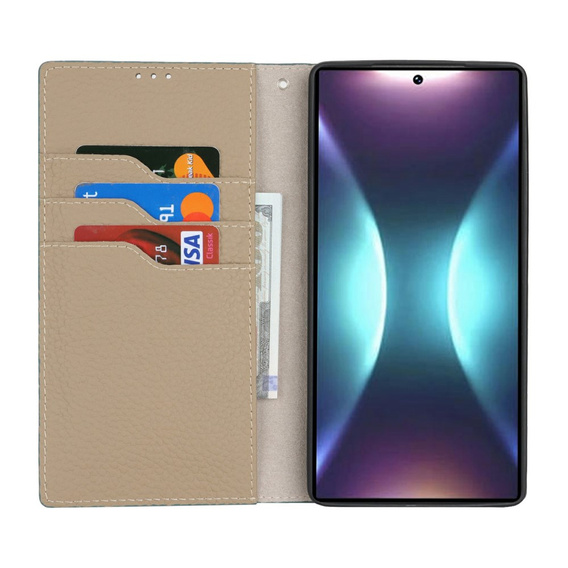 Klopové pouzdro pro Samsung Galaxy S25 Ultra, Litchi Skin Grain, modré