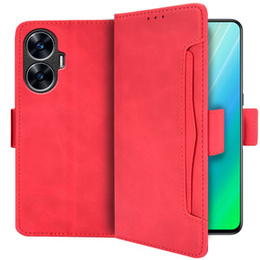 Klopové pouzdro pro Realme C55, Card Slot, červené