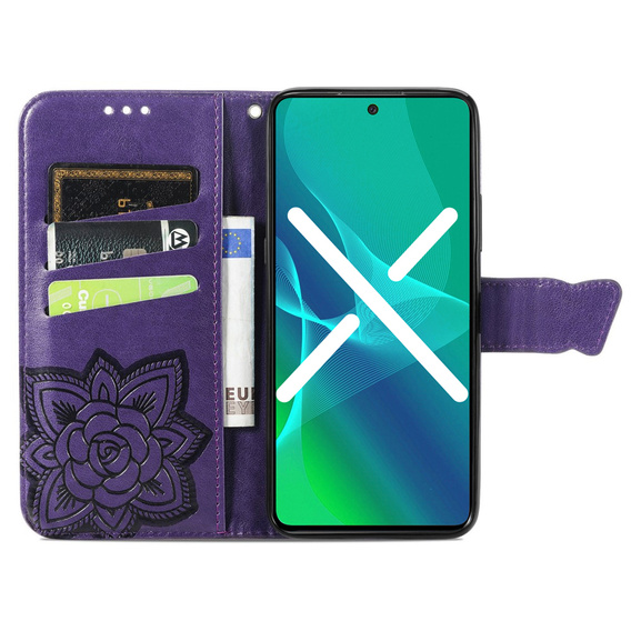 Klopové pouzdro pro Infinix Hot 30 4G, Butterfly, fialové