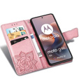 Klopové pouzdro pro Motorola Moto G56 5G, Butterfly, růžové rose gold