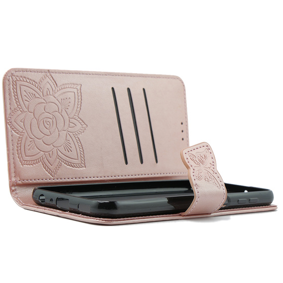 Klopové pouzdro pro Oppo A79 5G, Butterfly, růžové rose gold