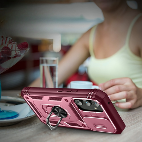 Pouzdro pro Samsung Galaxy A54 5G, CamShield Slide, růžové/ Bordó