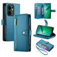 Klopové pouzdro pro Oppo Reno 13F 5G, Wallet Zipper Pocket, modré
