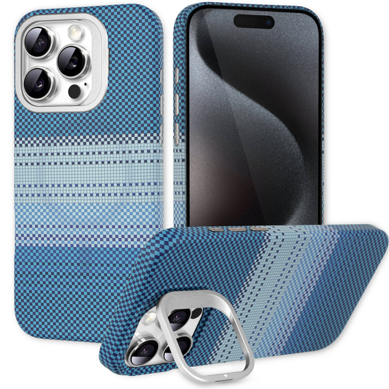 Pouzdro iPhone 15 Pro Max, Frame Kickstand, pro MagSafe, Moon Blue
