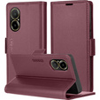 Pouzdro pro Realme C67 4G, ERBORD Glossy Litchi, flipová peněženka, červené